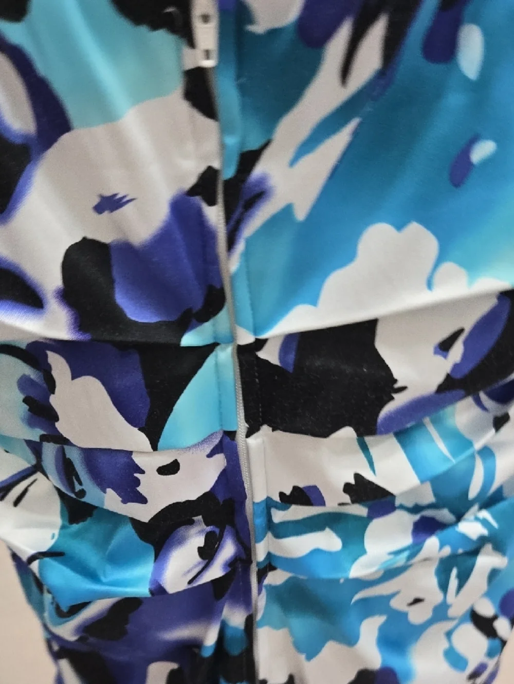 ❤️❤️❤️Bisou Bisou Turquoise Blue Black White Floral Sheath Dress - Picture 4 of 5